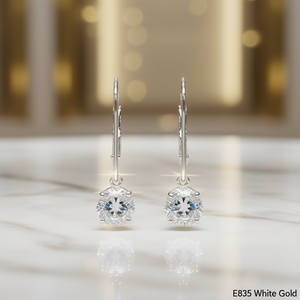Orecchini Pendenti E835 in Oro Bianco con Cristalli e Strass, Stile Classico da Sposa per Donna - Product Image 2