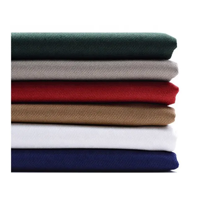 Hot Selling Weaving Factory TC Fabric Solid Dyed 90% Polyester 10% Cotton Twill Fabric Customized Gabardine For Workwear Uniform