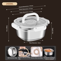 Boîte de conservation alimentaire en acier inoxydable 304, compatible réfrigérateur et congélateur, qualité alimentaire, conception hermétique à clipser avec conservation sous vide