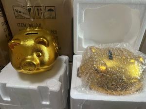 All'ingrosso golden pig moneta di risparmio in contanti grande piccolo salvadanaio d'oro per i soldi cinese nuovo anno in ceramica personalizzato grande maiale carino logo - Product Image 2