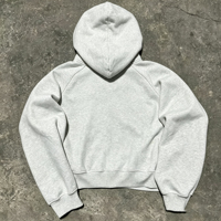 Sweat-shirt en coton épais surdimensionné personnalisé avec motif hivernal, imprimé en sérigraphie, à capuche zippée, en molleton, coupe courte et carrée