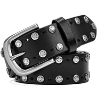 Ceintures élastiques cloutées pour hommes et femmes Punk GG Rivet noir Logo personnalisable Renaissance Y2K Rock Chain avec boucle en alliage