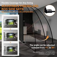 Enceinte de simulateur de golf 10'x8'x5' avec écran d'impact 4K (projecteur non inclus) et filets latéraux de protection à 6 brins pour garage intérieur