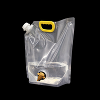 Contenants à boire de 5 litres en plastique transparent pliable portable pour la randonnée, 1 gallon, sac à eau avec bec verseur