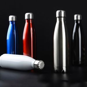 500ml Vacuum Insulated Travel, Water <b>Bottle</b> Leak-proof Double Walled Cola Shape Stainless Steel Water <b>Bottle</b>/ - Product Image 5