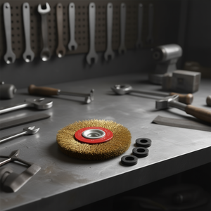 Brosse circulaire Ttake 100x25 mm en fil d'acier, mandrin de 20 mm pour le polissage des métaux - Product Image 3