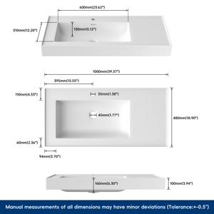 Lavabo mural de salle de bain de luxe blanc pour hôtel, pour lavabo simple, fabriqué par un fabricant de lavabos de salle de bain. - Product Image 6