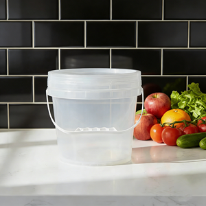 Vente en gros de barils transparents ronds en plastique de grande capacité seaux en plastique à poignée personnalisée - Product Image 1