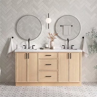 Conception intelligente fonctionnelle vanité de salle de bain personnalisée en bois Durable à la mode armoire de salle de bain prix abordable vanité de salle de bain