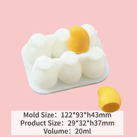 Moule en silicone Candyer de qualité alimentaire pour mini-glaces 3D aux fruits, formes fraise, pêche, mangue, pour la cuisson