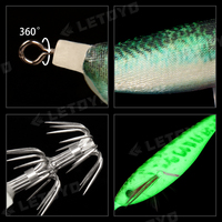 LETOYO LT130871 100mm/10g Floating Sutte Dtd Squid Jig Portable Eging Squid Jig Mini Luminous Squid Jigs