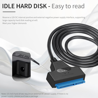 Cable adaptador SATA a USB 3,0/2,0, SSD y HDD de 2,5 pulgadas, fuente de alimentación de transferencia externa de datos, soporte Plug & Play de alta calidad