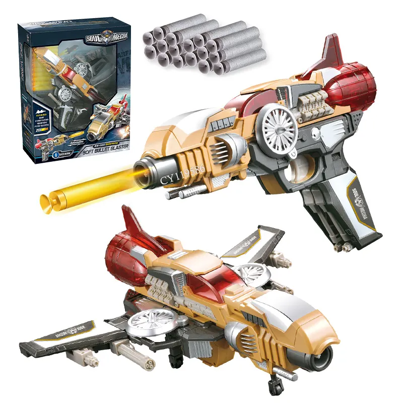 Yeni tasarım çekim oyunu Tank Fighter dönüşüm silah Metal köpük yumuşak kurşun silah kombinasyonu oyuncak seti Boys için