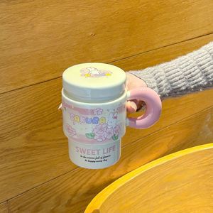 Taza <span class=keywords><strong>de</strong></span> Cerámica con Tapa y Cuchara <span class=keywords><strong>para</strong></span> <span class=keywords><strong>Mujer</strong></span>, Gran Capacidad, <span class=keywords><strong>para</strong></span> Café, <span class=keywords><strong>Desayuno</strong></span>, <span class=keywords><strong>Regalo</strong></span>, Recomendación, Sakura - Product Image 6