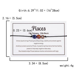 SC Natural facetado cristal piedra cuentas pulsera Regalo de Cumpleaños moda combinado ópalo amatista horóscopo 12 pulseras del zodiaco mujeres - Product Image 6