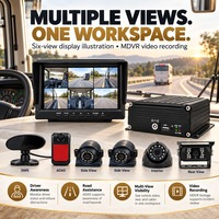 Système de caméra embarquée IA DMS ADAS BSD MDVR pour la surveillance du conducteur, caméras latérales et arrière et moniteur pour la sécurité des flottes de camions, bus et fourgonnettes
