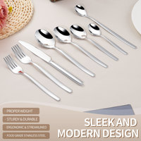 Ensemble de couverts en acier inoxydable moderne de 8 pièces, cuillère, fourchette, couteau, couverts de table complets