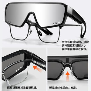 Lunettes de soleil de cyclisme Tj587, verres polarisés, protection UV400, pour sports de plein air, conduite et voyage, monture noire Tr90, verres PC - Product Image 2