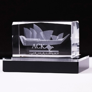 High Quality Glass Crafts 3D Laser Engraving Crystal Souvenir Gift Home Decoration Crystal Cube