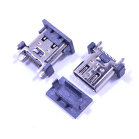 Connecteur femelle Type-C 24 broches 10.0H avec clip à ressort, insertion verticale à quatre broches avec piquet, connecteur de charge USB, charge rapide