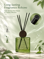 Diffuseur de parfum liquide premium 200 ml avec 5 bâtonnets en fibre, parfum d'ambiance de luxe longue durée, bouteille en verre écologique pour salle de bain et chambre