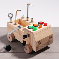 Tablero de Actividades de Madera con Luces LED para Niños de 4 a 12 Años, con Herramientas de Montaje/Desmontaje de Tornillos y Tuercas, Educación Temprana Montessori