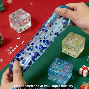 [Édition Limitée Noël] Jouet en caoutchouc compressible en forme de glaçon de mélasse, jouets Mochi Squishy, cadeau anti-stress, design carré, pour garçons - Product Image 4