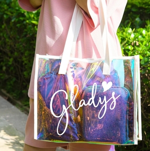 Bolsa de compras de PVC transparente, logotipo personalizado, bolsas de plástico de gelatina grandes, bolsa de regalo impermeable para la playa - Product Image 5