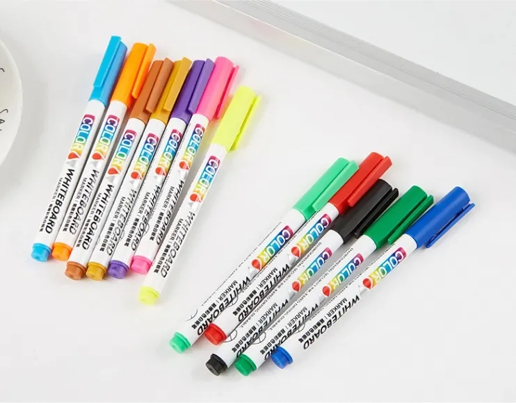 गर्म बिक्री 12 रंग उच्च गुणवत्ता वाले गैर-विषाक्त सूखे मार्कर चुंबकीय कम गंध वाला सफेद बोर्ड मार्कर पेन