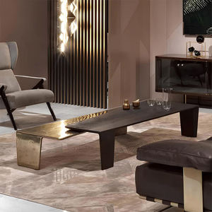 <span class=keywords><strong>Mesa</strong></span> central moderna de acero inoxidable martillado Alto y Bajo vintage, diseño de sala de estar con material metálico - Product Image 4