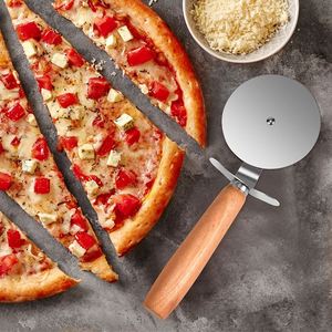 Wholesales Custom Stainless Steel Knife Cookie <b>Cutter</b> Oak Handle <b>Cake</b> Wheel Nougat Pizza Tools - Product Image 6