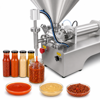 Doseuse pneumatique semi-automatique à piston pour beurre de cacahuète, pâte de noix, tahini, confiture de chocolat et miel, machine de remplissage avec trémie de 30L