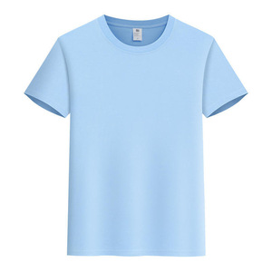 Crew Neck Short Sleeve Cotton T-Shirt 200g Solid Color For Leisure Wear Customizable With Logo Printing - Product Image 3