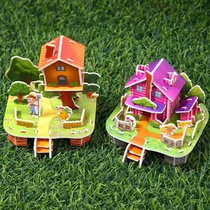 Petit puzzle en papier tridimensionnel, jouet éducatif DIY interactif parent-enfant, maison à assembler, puzzle 3D pour les tout-petits - Product Image 4