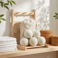 Nouvelles Boules de Séchage en Laine Bio Tendance 2025 de 7 cm – Produits de Lavage les Plus Vendus – Lot de 6 Boules de Séchage Compostables USA