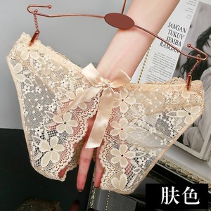 Women's lace panties, sexy, hot, charming, thin, seamless, breathable, cute <b>bow</b>, new open crotch briefs - Product Image 2
