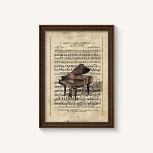 Art mural de piano imprimé de style américain vintage, toile écologique, murale haut de gamme de style français pour restaurant - Product Image 6