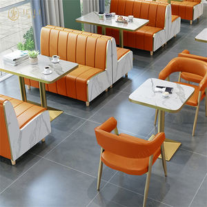 कॉफी शॉप कैफे संगमरमर रेस्तरां कुर्सी और टेबल सेट चमड़े के सोफे बूथ बैठने के लिए होटल रेस्तरां फर्नीचर परियोजना के लिए - Product Image 1