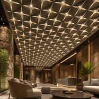 Système de plafond suspendu en aluminium perforé, plafond métallique géométrique 3D personnalisé pour centre commercial
