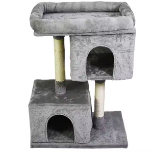 Pohon Kucing Indoor Kecil Murah Modern Mewah dengan Sisal & Kayu Kemasan Karton Ramah Lingkungan 3 Tingkat - Product Image 3