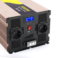 ROGERELE Onduleur Solaire 4000W pour Voiture - Entrée 12V/24V/48V Onde Sinusoïdale Pure Télécommande Portable pour Usage Automobile et Moteur