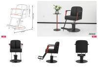 Chaise de barbier inclinable moderne noire pour hommes Chaise de salon de coiffure en cuir synthétique de haute qualité la plus populaire en vente en gros