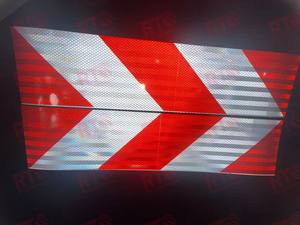 Настраиваемый логотип призматический клейкий красный белый полосный стикер отражающий шеврон для грузовика безопасности дорожного движения отражающий виниловый стикер - Product Image 3