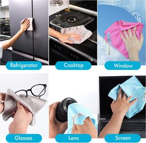 Fournisseur OEM – Chiffon microfibre sans peluches pour polissage de verre, 30x30cm, réutilisable, anti-rayures, motif écaille de poisson, pour le nettoyage des vitres - Product Image 2