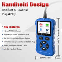 Escáner de coche V600 OBD2 herramienta de diagnóstico CAN para todos los coches 1996 + OBDII leer y borrar códigos de motor azul-1 año de garantía