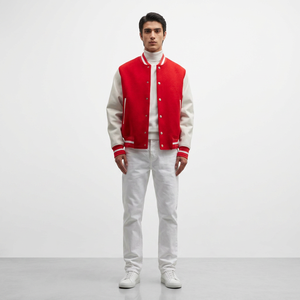 Chaqueta Universitaria de Algodón con Bordado Personalizado, Uniforme de Béisbol de Alta Calidad, Unisex, con Logotipo Frontal, Transpirable, para Invierno 2025 - Product Image 1