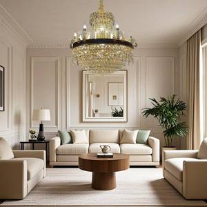Lampadario a LED in Cristallo Zhongyi Gold, Struttura in Ferro e Vetro, Multi-Materiale, Misura Media, Illuminazione Universale 110-240V - Product Image 2