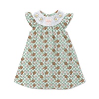Tiaose – tenue d'été 2 pièces pour petites filles, robe à manches volantées et col marguerite, imprimé floral, short à volants à carreaux, vêtements pour enfants