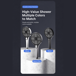 Soffione <span class=keywords><strong>Doccia</strong></span> Portatile ad Alta Pressione con Pulsante di Arresto, Grigio Opaco, per Sistemi <span class=keywords><strong>Doccia</strong></span> Bagno - Product Image 2