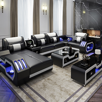Juegos de Sofás de Cuero Modernos Sofá Cama Esquinero Modular Muebles de Lujo para Sala de Estar u Oficina Sofá Seccional Moderno